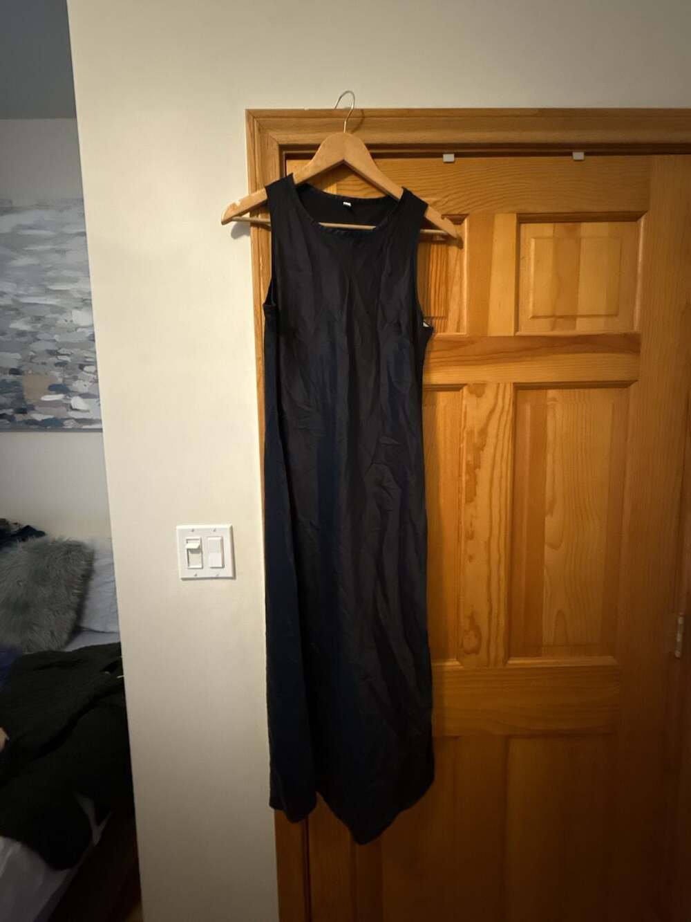Lilysilk 100% Mulberry Silk Sleeveless Maxi Dress Black Size L